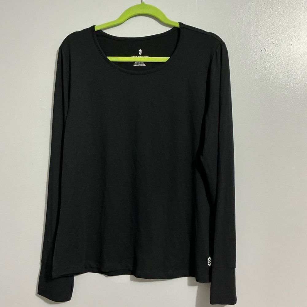 FREE COUNTRY WOMEN'S BLACK LONG SLEEVE LIGHTWEIGHT TOP XXL